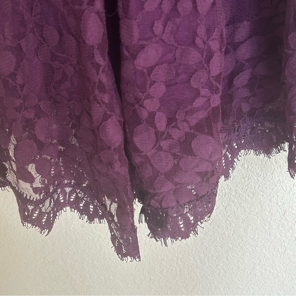 Free People Women’s Size 2 Purple Eggplant Lace Fit & Flare Cocktail Party Dress - Picture 6 of 8